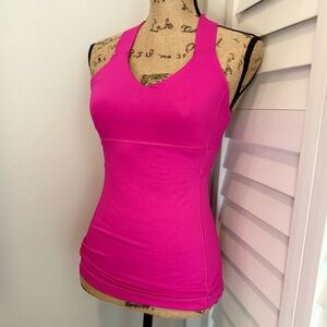 Lululemon Women's Pink Sleeveless Top w/ cross back, 4, EUC